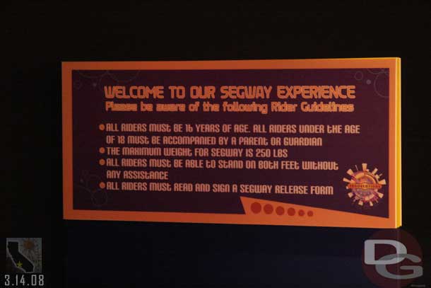 A sign is now up for the Segway experience at Innoventions