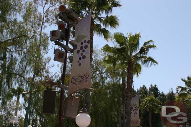 There were Food and Wine signs up throughout the park.