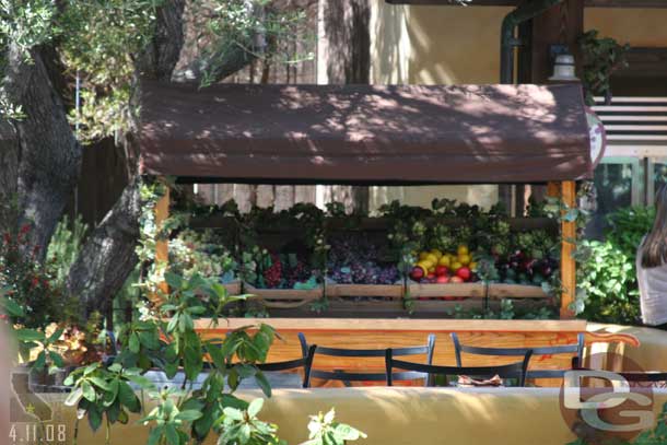 A cart in the wine tasting area.