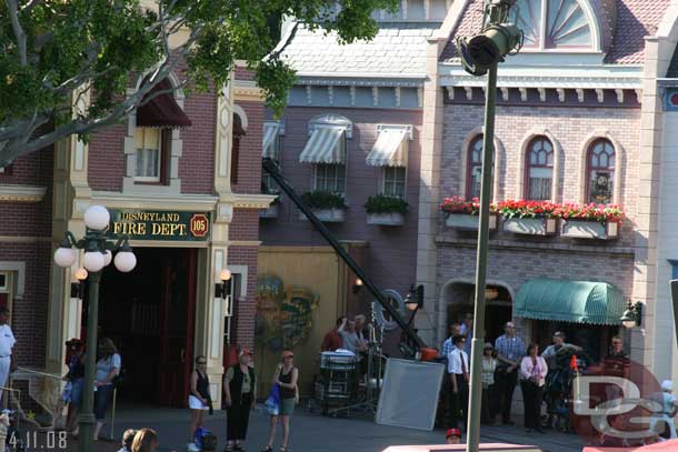 Back at Disneyland the film crew was over on the side, I could not tell if they were cleaning up or if they moved for the Flag Retreat