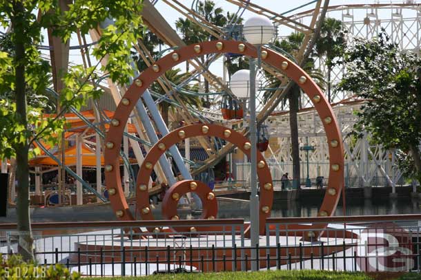 A stage was being set up out by the Pier