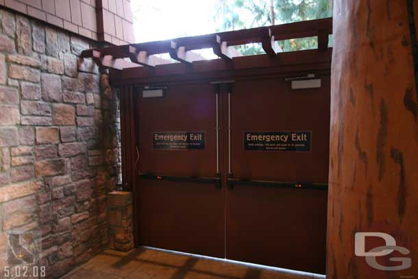 The new emergency exit doors near White Water snacks are complete