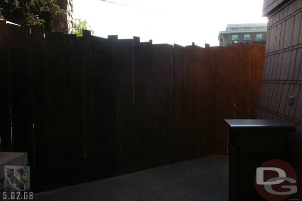 There is now a wall up around the pool entrance near White Water Snacks