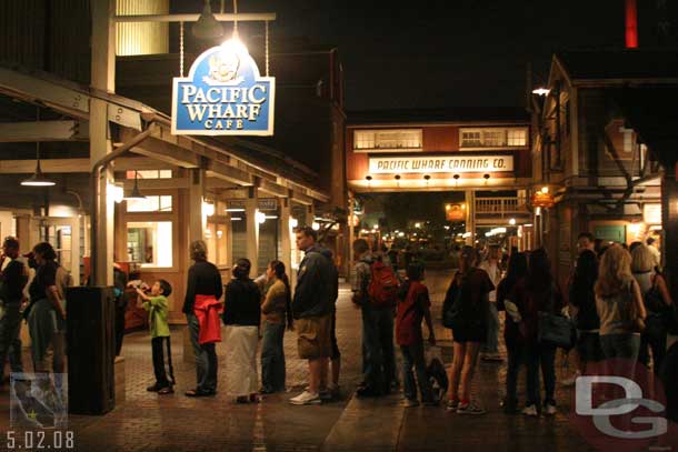 The line for the Wharf cafe