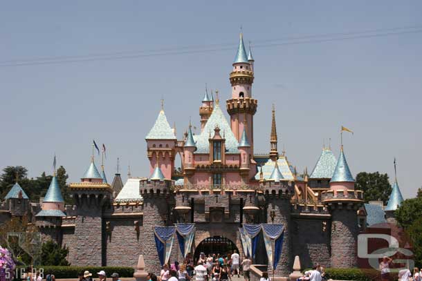 The large banners on the side of the castle are gone