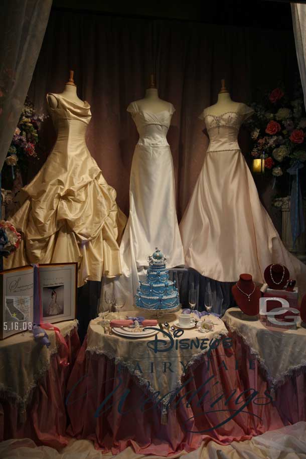 One of the windows as you walk to Downtown Disney now features wedding gowns