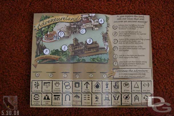 The Indiana Jones guidemap for Adventureland.  You can get one online at disneyland.com/indy or ask a CM in Adventureland.