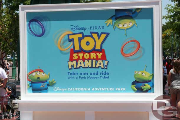 Another large sign near the ticket booths for Toy Story