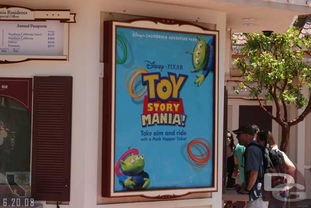 All the posters on the ticket booths are now Toy Story