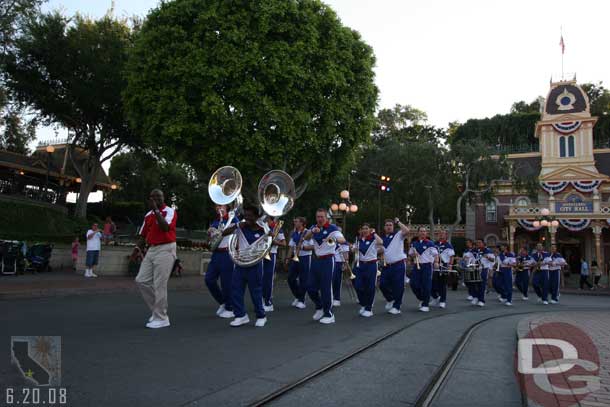 The 7:05 set on Main Street for the College Band