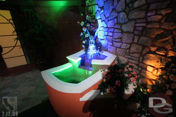 A fountain at the front door of the Dream House