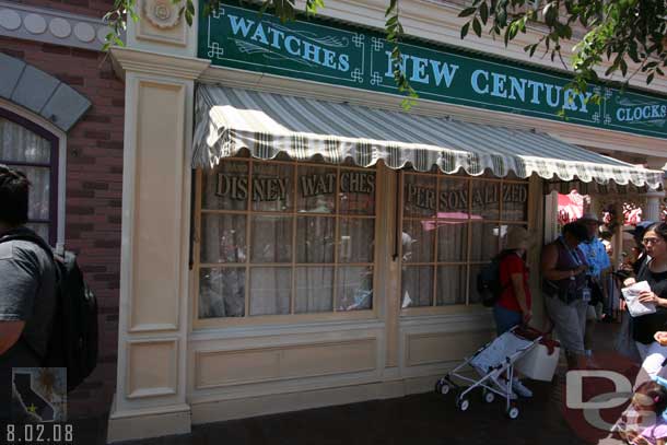 The watch store on Main Street is closed