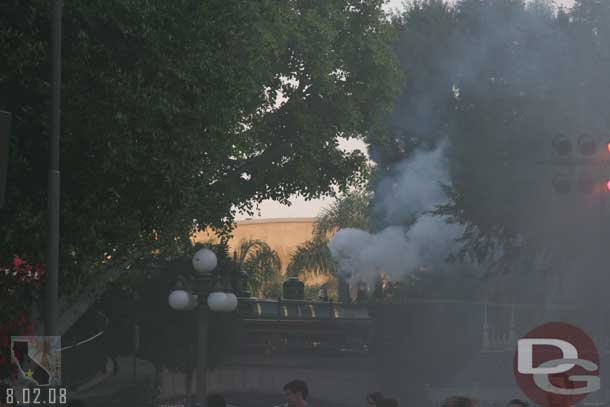 Not sure what the steam train was up to, but there was a lot of smoke lingering on Main Street