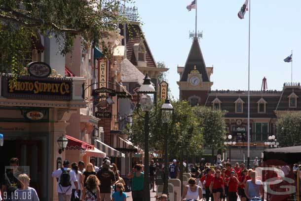 Looking down Main Street, notice the Year of a Million Dream signs are all gone..