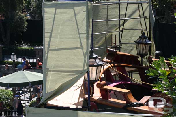 The Columbia is in dry dock being painted.