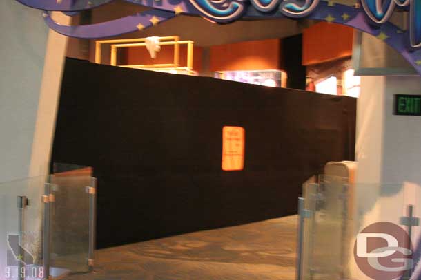 The character connection area of the Animation Building is behind a curtain