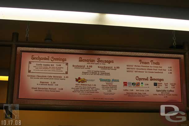 I had a request for some of the prices at the Princess Faire.. I know you did not want the food prices, but here they are..