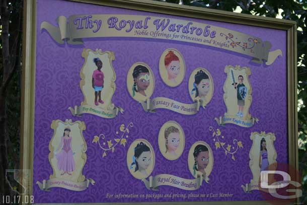 The prices for the Princess Makeovers are not posted and only available if you ask a CM.