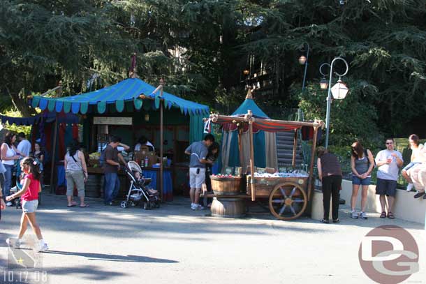 The walls are down on the snack area in Fantasyland.  It has received an overlay.