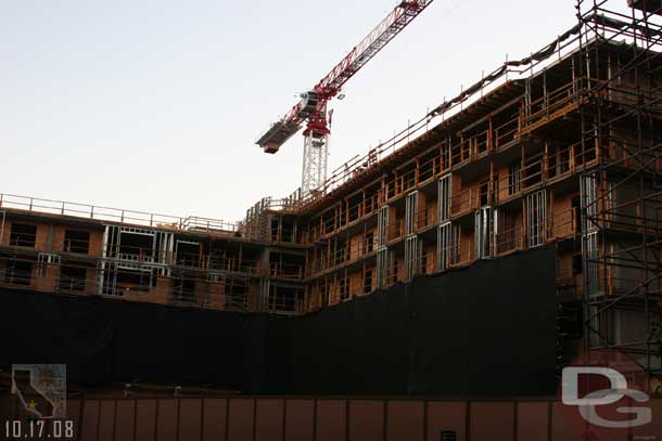 The work on the new DVC wing of the Grand Californian is moving along.