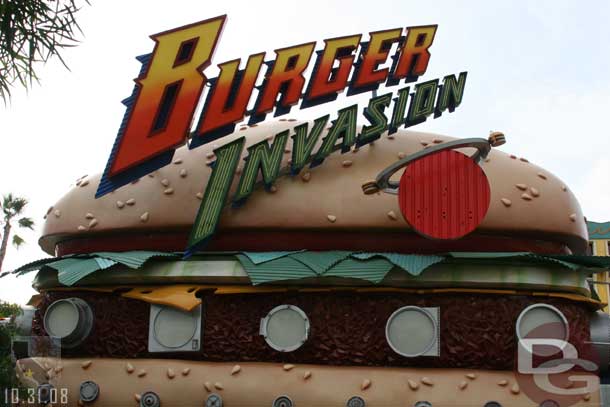 Burger Invasion is out from behind the tarps, still closed though