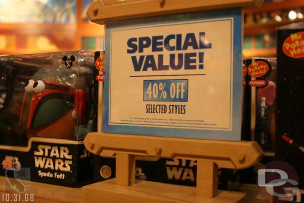 A discount shelf in World of Disney..