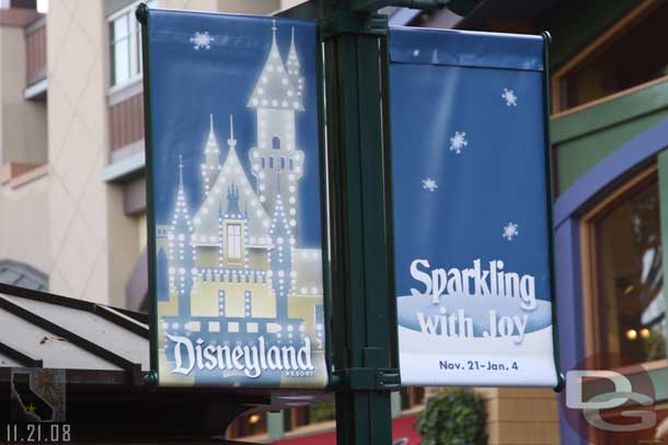 Downtown Disney has holiday banners too