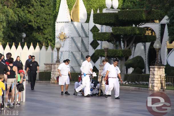 How many custodial CMs does it take to clean up something on the parade route now a days.