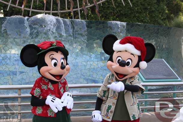 Mickey and Minnie were out for pictures