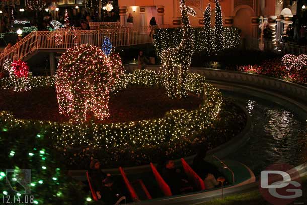 A couple shots of the Small World lights from the train.