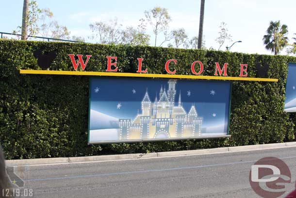 The large billboards are still Christmas