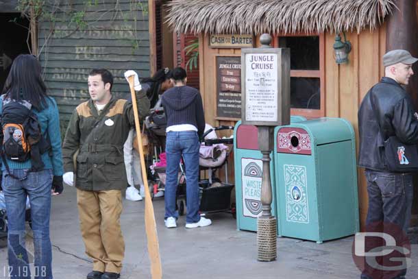 A Jungle Cruise skipper out recruiting victims... hmm.. guests