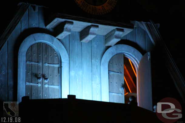 One of the doors on the Village Haus bell tower was partially open for some reason.