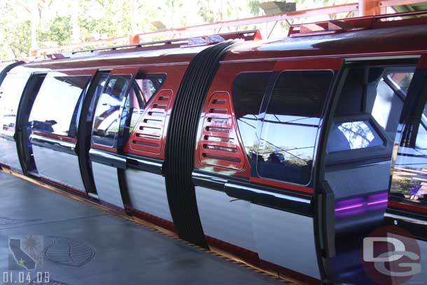 Noticed Monorail red already showing a little wear and tear.. notice the piece hanging from the open door.. 