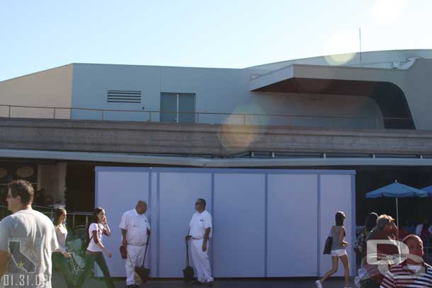 The walls are still up in Tomorrowland in this area.