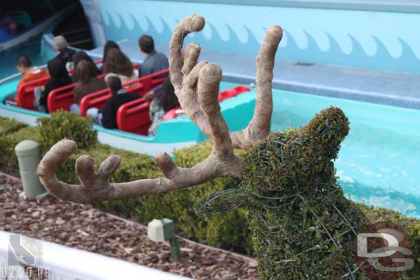 The topiaries are not all the way grown in yet