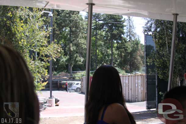 While waiting for the tram a rescue squad went by on Disneyland Drive, it turned backstage and when we road by the gate was still open (they ended up taking a stretcher into Downtown Disney)