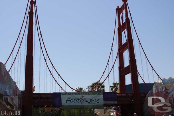 First stop DCA... There were quite a few Food and Wine Festival banenrs up around the park