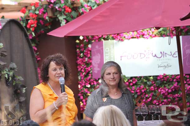 Nancy is in the yello with the mic... the other woman is their winemaker and I missed her name