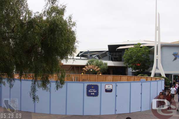 Work continues on the old fountain/new planter?