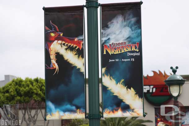 In Downtown Disney many of the banners feature Summer Nightastic