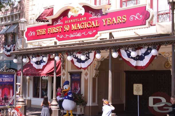 Donald out for pictures in Town Square (Mickey and Minne were out too)