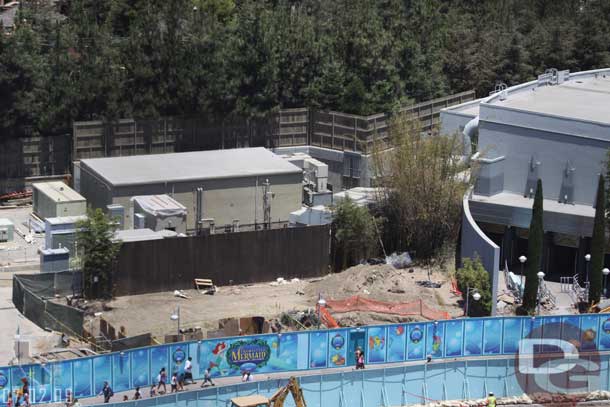 A better overhead shot of the prep work for the Little Mermaid Attraction