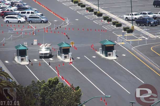 The parking toll booths in the Simba lot