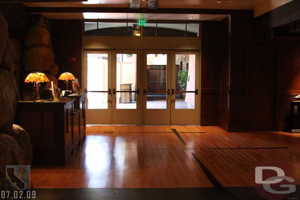 The floor work in the lobby is complete