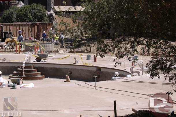 The pool deck has been poured