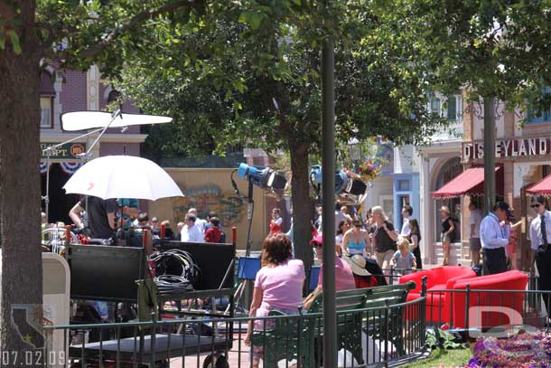 Something was either just filmed or going to be filmed on Main Street, no indications of what