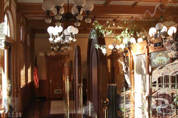 A look in the window of the Bank on Main Street