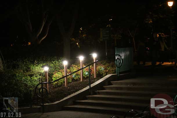 On the way out noticed some new lights near the stairs at the tram stop..