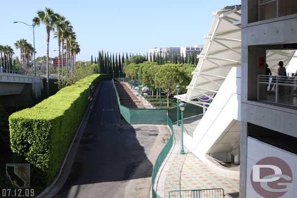 The left side (as you come down the escalators) of the tram stop is torn up and is being repaved..